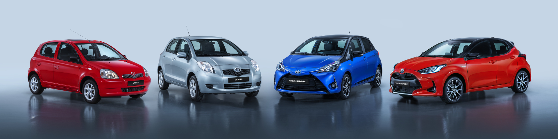 Les 4 générations de Yaris, produites en Hauts-de-France